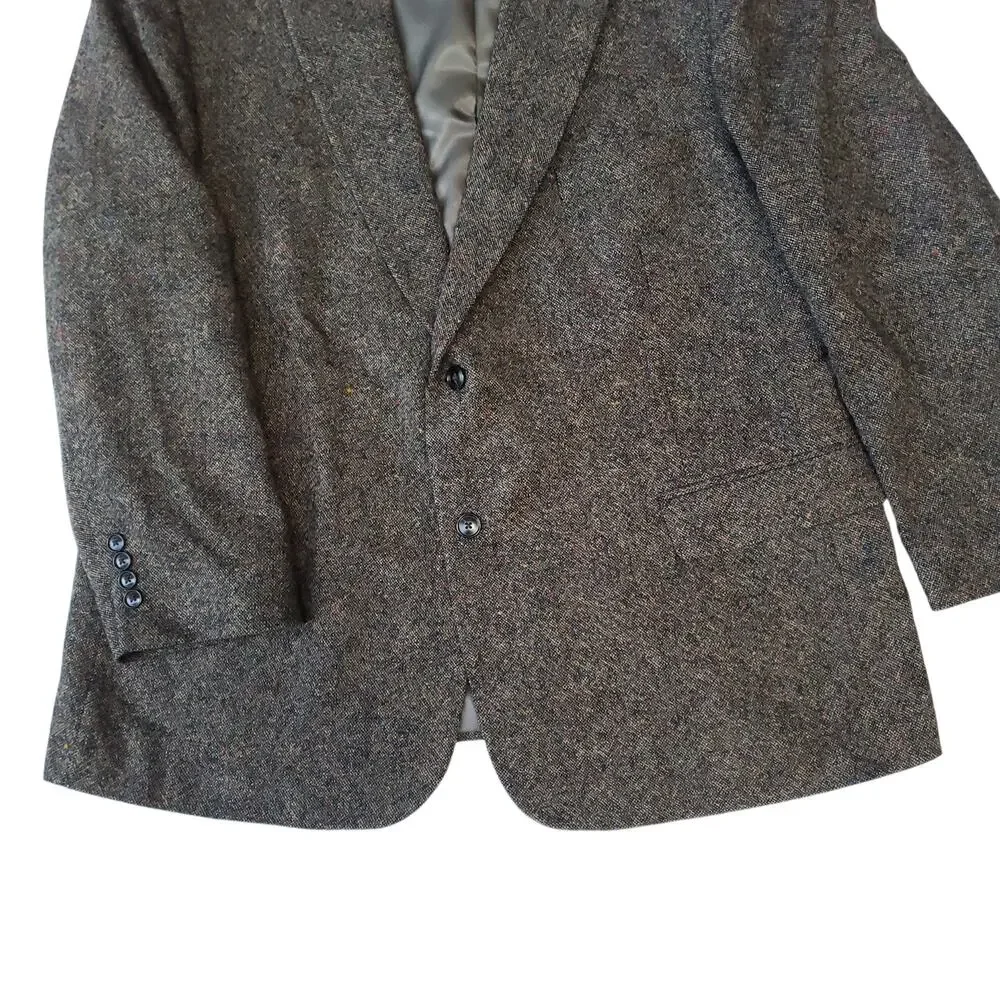 Barrington Ivy Prep 100% Wool Flecked Tweed Blazer Sport Coat Jacket Classic 46S